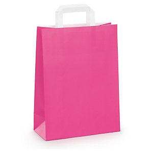 SAC KRAFT LUMIÈRE FUCHSIA À POIGNÉES PLATES RAJA 22 X 28 X 10 CM