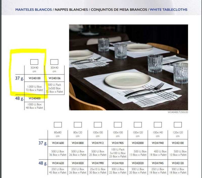 Set de table blanc 1plis 30x40 colis de 1000_0