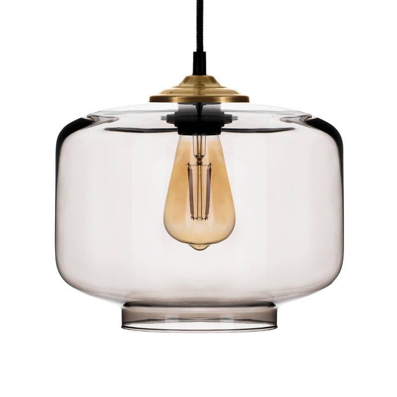 SOLBIKA LIGHTING SUSPENSION TUBE 3 LAMPES CYLINDRIQUE/RONDE FUMÉE