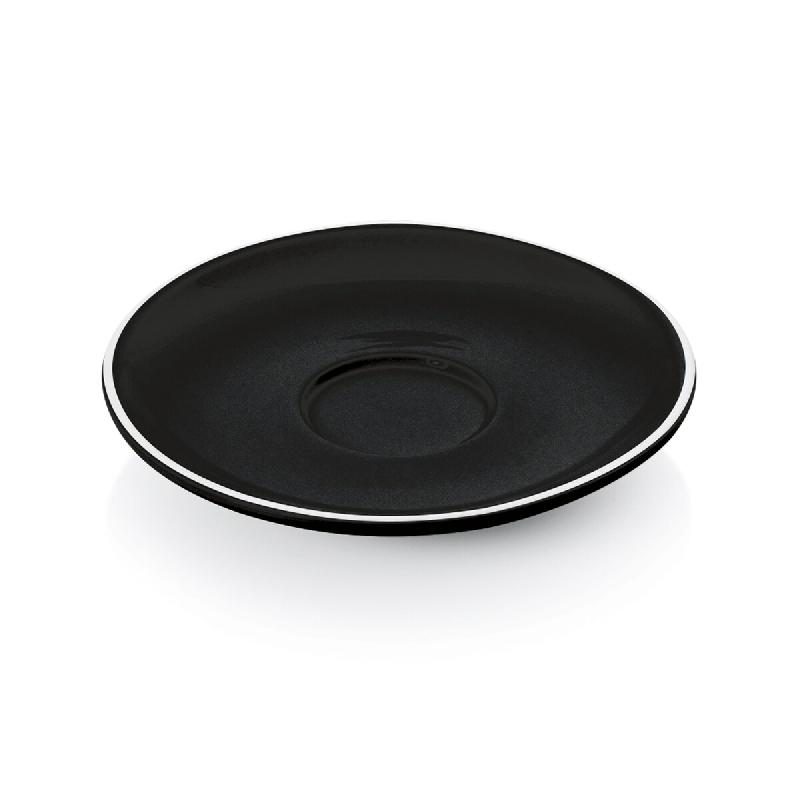 Soucoupe expresso noir bord blanc pour 4998009 ITALIA BLACK lot de 6 - Was Germany - porcelaine 4044925165020_0