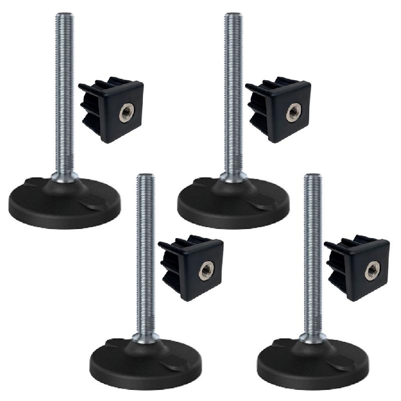 Pied en inox 16x150x100mm, plastique avec trous+inserts 50x50x2.0mm -Set of 4_0
