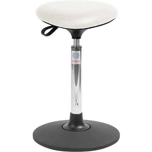 TABOURET SWAY TRIA - IMITATION CUIR - HAUT - BLANC - GLOBAL PROFESSIONAL SEATING