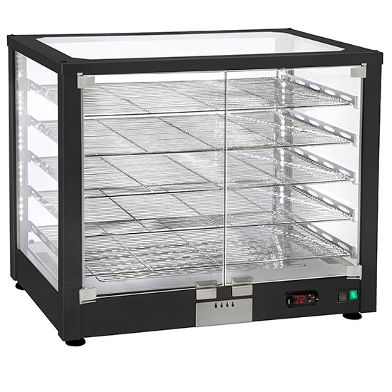 VITRINE CHAUDE AVEC 5 TIROIRS ET PORTES BATTANTES