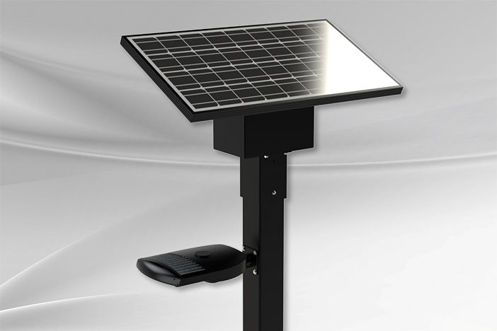Lampadaire solaire commercial alimenté par un module solaire de 100W pour l'éclairage de boîtes postales communautaires, stationnements, parcs publics,...  - ZX100 - Vision Solaire inc_0