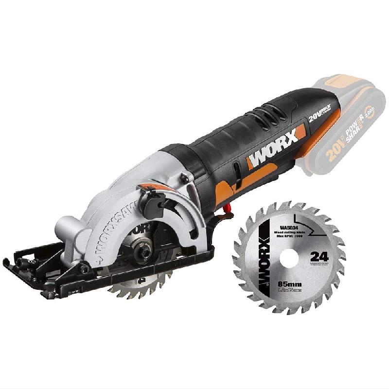 WORX WX527 - Scie circulaire WORXSAW 20V sans batterie - Coupes longitudinales et par immersion_0