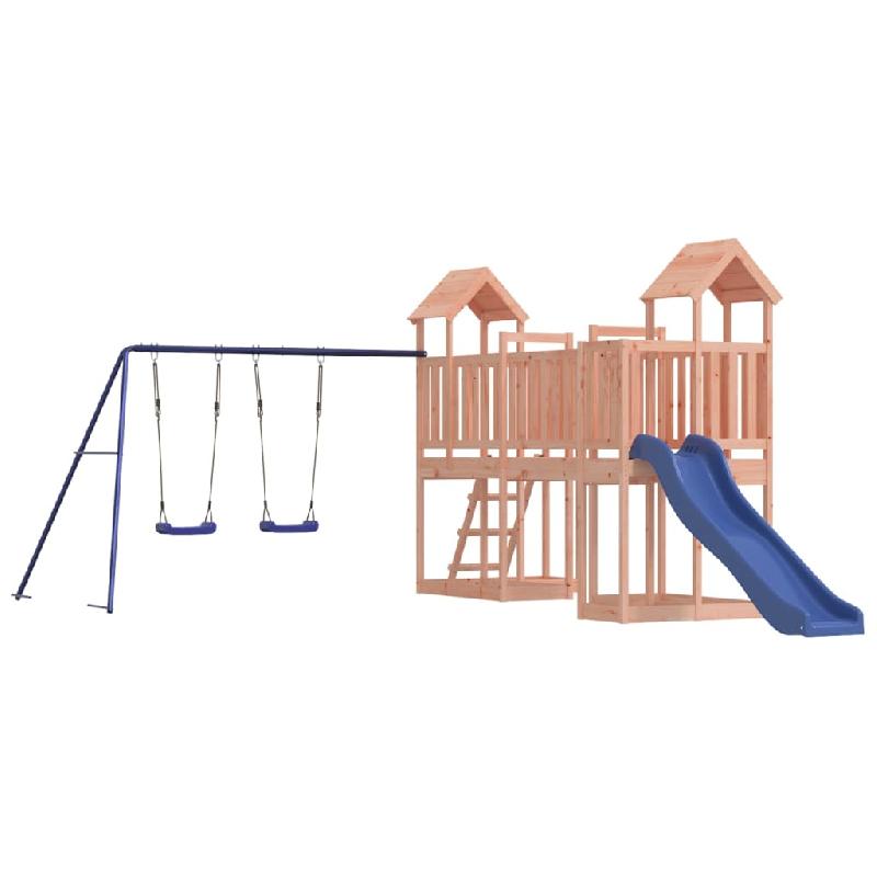 AIRE DE JEUX D\'EXTÉRIEUR BALANÇOIRES TOBOGGAN PORTIQUES ROBUSTE JEUX JARDIN 356 X 589 X 214 CM BOIS MASSIF DE DOUGLAS 02_0004643_0