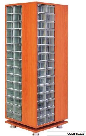 Armoire bois rotative à tiroirs - code SD120 - dimensions 470x470x1300mm_0