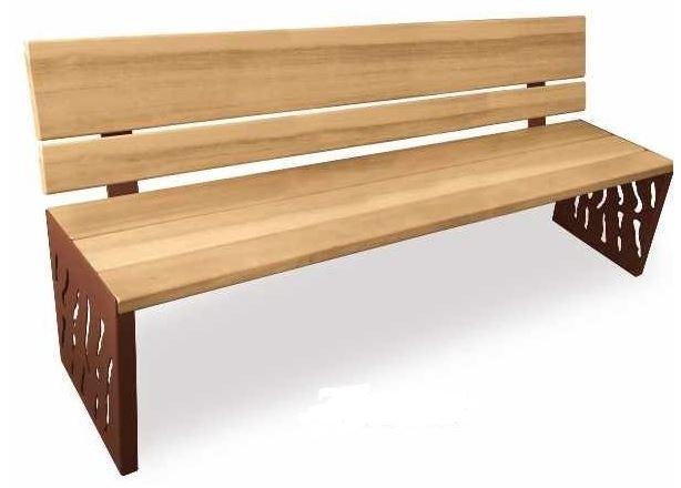 Banc de ville Venise - Bois exotique et acier - DMC Direct - Design contemporain_0