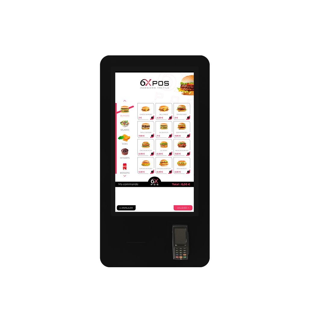 Borne de commande tactile, intuitive et ultra connectée 32 pouces fast-food pour le traitement instantané des commandes_0