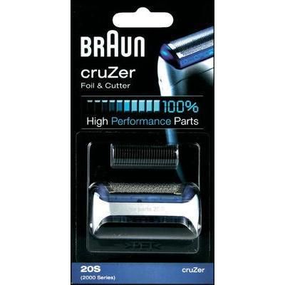 GRILLE DE RASOIR ET BLOC DE LAMES BRAUN 20S ARGENT