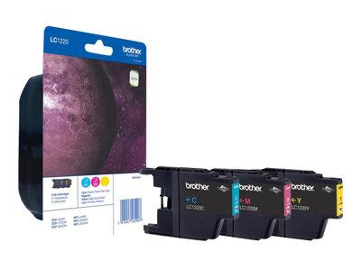 BROTHER LC123 RAINBOWPACK - JAUNE, CYAN, MAGENTA - ORIGINAL - CARTOUCHE D'ENCRE