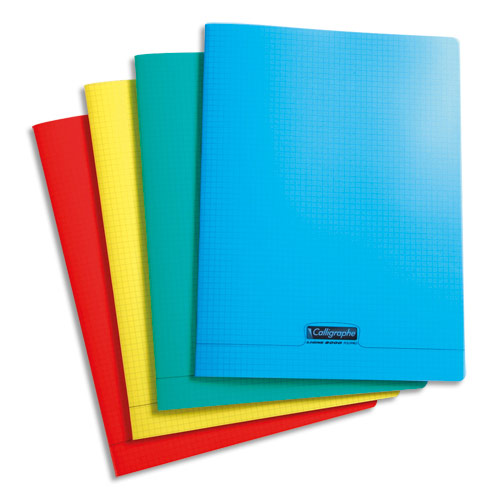 CAHIER PIQÛRE CALLIGRAPHE - 24 X 32 CM - 96 PAGES - PETITS CARREAUX 5 X 5 - LIGNE 8000 - POLYPROPYLENE - COLORIS ASSORTIS - LOT DE 10