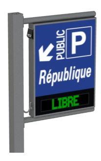 Caisson lumineux de signalisation bi-textes ou tri-textes - 1000-140t2/1000-140t3 drapeau - aluminium anodisé - IP54/IK08_0