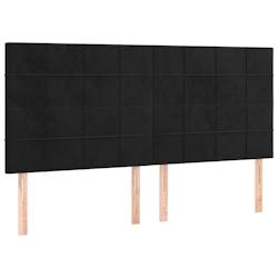 Décoshop26 - Tête de lit accessoire couchage chambre à coucher meuble 4 parties 100 x 5 x 78/88 cm tissu velours noir TDL0205975 - noir 3000909388008_0