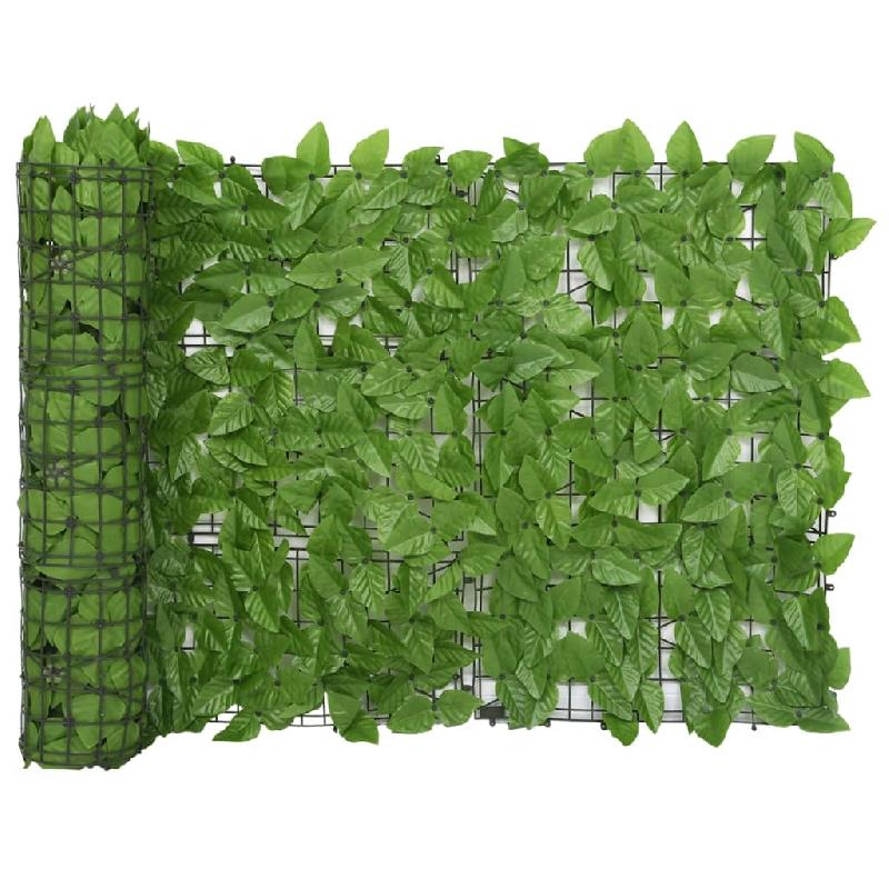 ÉCRAN DE BALCON BRISE PARE VUE PROTECTION CONFIDENTIALITÉ AVEC FEUILLES 500 X 75 CM VERT 02_0010002_0