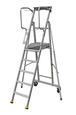 Erm - Plateforme de travail individuelle en aluminium - Centaure - 4 à 14 marches - Marches antidérapantes de 80 mm de large_0