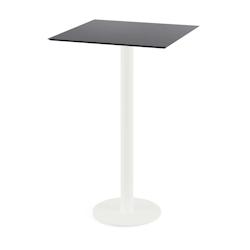 Essentials Urban mange-debout avec piètement blanc + plateau HPL noir 70x70 cm - Veba - Noir - l0- L- P- h - noir 130051077_0