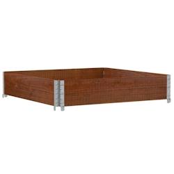 Helloshop26 - Jardinière bac lit surélevé plantes fleurs terrasse jardin 100 x 100 cm bois massif de pin marron 02_0037244 - 3000217808748_0