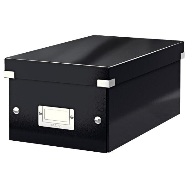 LEITZ Lot de 6 Boîte de rangement Click & Store Wow, format DVD, coloris noir - noir 60420095_0