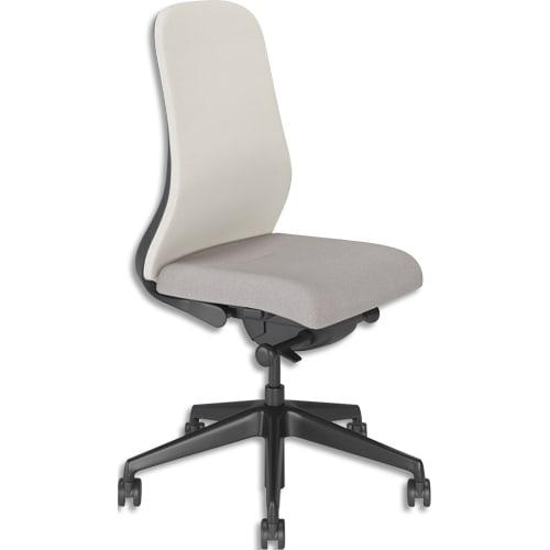 Fauteuil souly synchrone ergonomique et design, placet dossier assise beige foncé et dossier beige clair_0