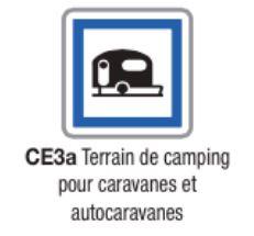 Panneau de signalisation d'indication CE3a - Terrain de camping pour caravanes et autocaravanes_0