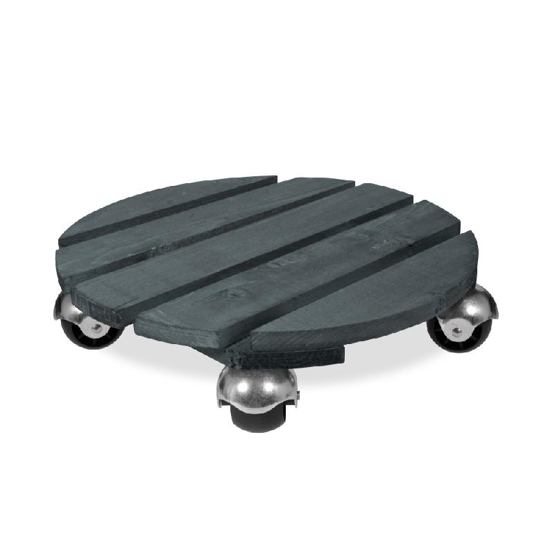 Roule-plante en bois rond anthracite - Basics - diamètre 37,5 cm_0