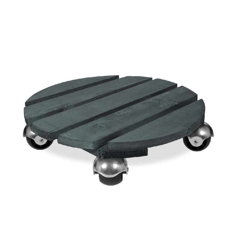 Roule-plante en bois rond anthracite 