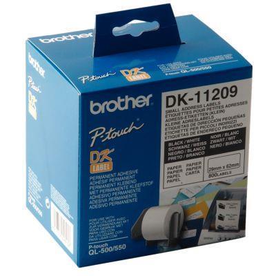 Rouleau de 800 étiquettes autocollantes blanches prédécoupées d'adressage 29 x 62 mm - Brother DK11209_0