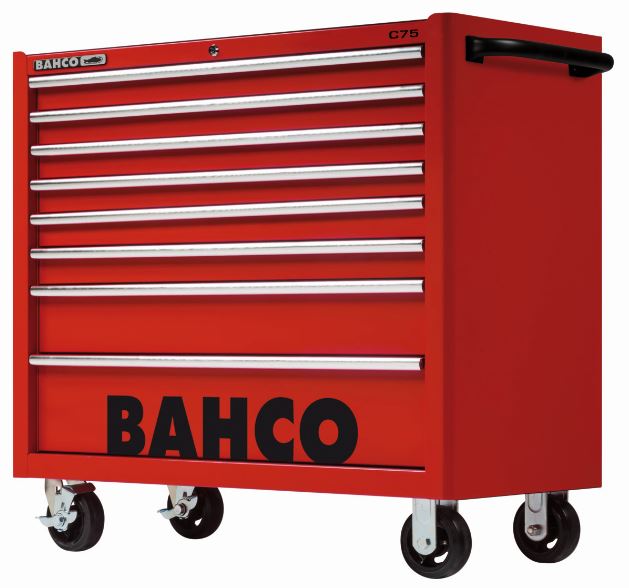 Servante classique C75 avec 8 tiroirs, rouge, 986 mm x 501 mm x 1 100 mm - 1475KXL8RED_0