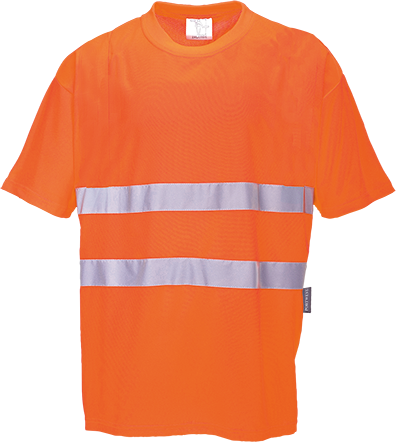 Tee-shirt confort en coton orange S172 - Taille L - Respirant et certifié CE_0