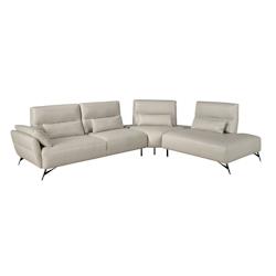 AC ANGEL CERDA Angel Cerdá Canapé d'angle droite cuir sable 6213C 341 x 254 x 94 - marron fourrure 8435631033196_0