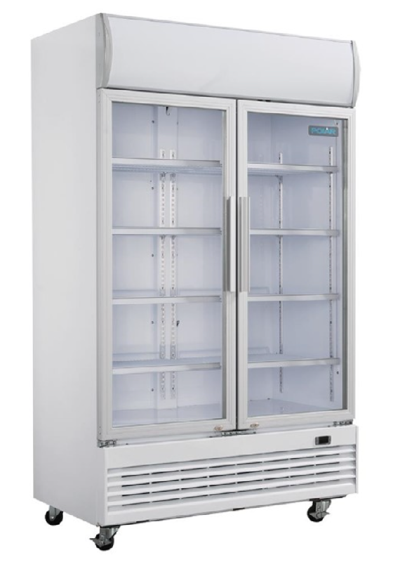 Armoire réfrigérée à boissons - 950L - 2 portes vitrées battantes sur roulettes - Thermostat digital_0
