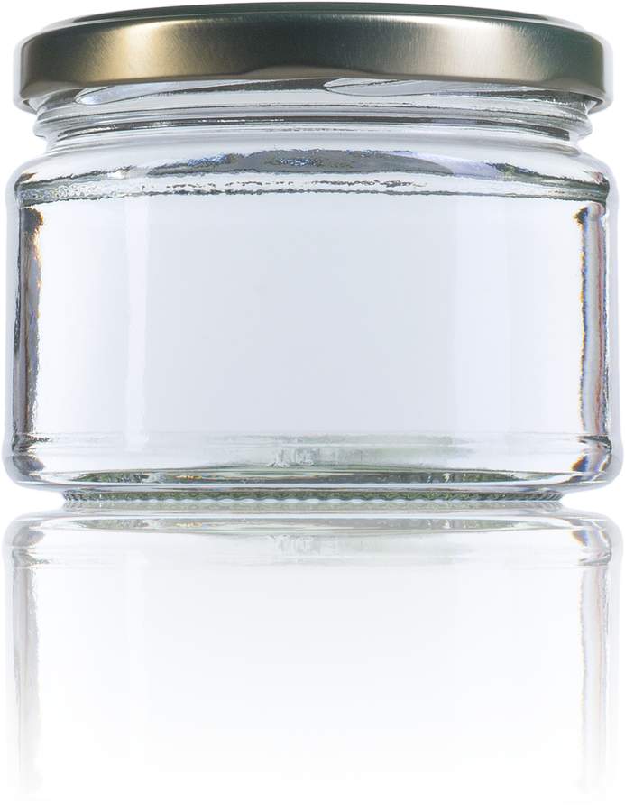 Bocal en verre cylindrique 282 ml - Twist Off TO 82 - Diamètre 86,50 mm - Hauteur 64,20 mm_0