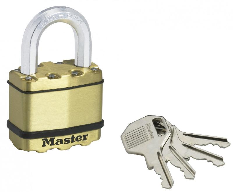 Cadenas à clé MASTER LOCK - acier laminé - anse endurcie - haut niveau de sécurité - garantie 75 ans_0