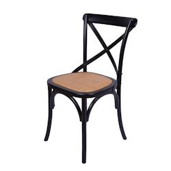 Chaise de bistrot VILLIERS - Noire - L 49 x P 58 x H 88 cm - Bistromania - noir Bois massif NZ002_0