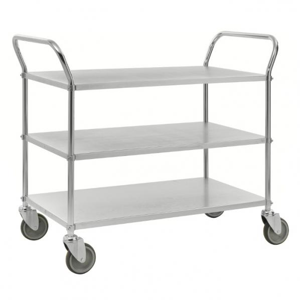 Chariot de service 3 tablettes - Electro-galvanisé - Capacité 250 kg - KONGAMEK_0