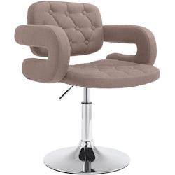 CLP Chaise lounge Dublin Tissu - Piètement avec colonne centrale métal chromé Taupe - gris textile 308243_0