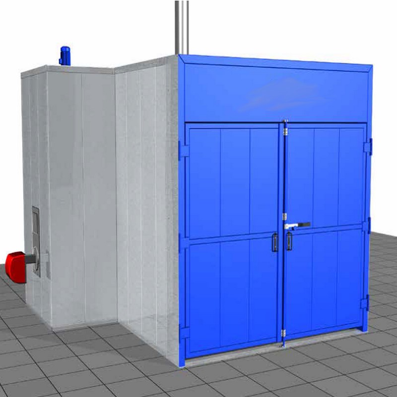 Étuve de cuisson pour peintures poudres et liquides - Isolation en laine de roche 150 mm - Personnalisable_0