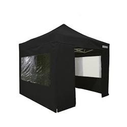 FRANCE BARNUMS Tente pliante PRO 3x3m pack fenêtres - 4 murs - ALU 45mm/polyester 380g Norme M2 - noir - FRANCE-BARNUMS - noir métal 1324F_0