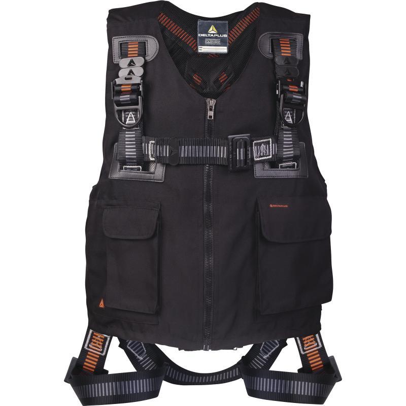 Harnais gilet extensible avec gilet de travail non dissociable - Réf. HAR23 - 100% polyester avec poches et taille réglable_0