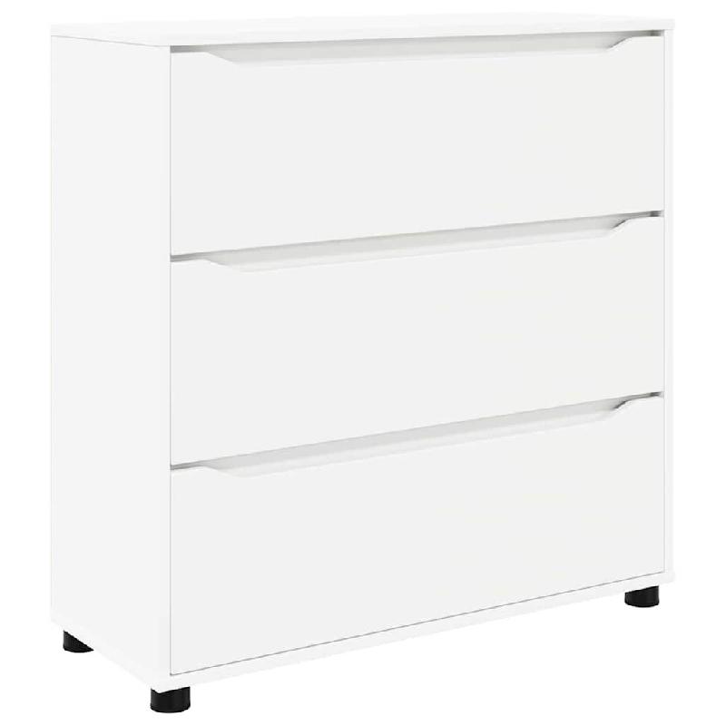 Helloshop26 - Armoire de rangement minimaliste avec tiroirs 80 x 31 x 81 cm en bois d'ingénierie blanc 02_0054621 - blanc Bois massif 3000238585000_0