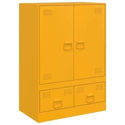Helloshop26 - Buffet bahut commode armoire meuble de rangement organisateur cuisine salle de séjour salon jaune moutarde 67 x 39 x 02_0035702 - 30002_0