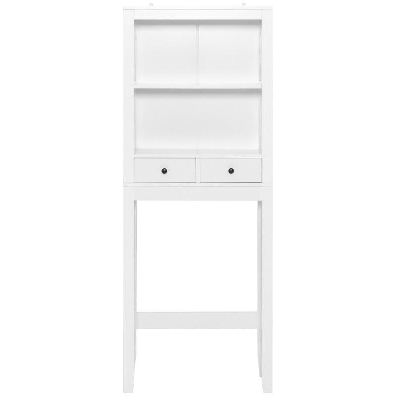 Helloshop26 - Étagère de rangement au-dessus des toilettes 60 x 20,5 x 165 cm rangement pratique 3 étagères ouvertes moderne en MDF 20_0017404 - v_0