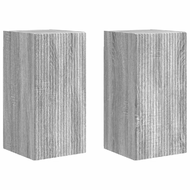 Helloshop26 - Meuble TV mural moderne gain de place 30 x 31 x 60 cm style minimaliste en bois d'ingénierie gris sonoma 02_0054962 - gris Bois massif_0