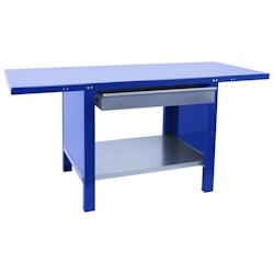 PROREGAL Etabli BUFFALO METAL avec 1x Tiroir | HxLxP 83x180x73cm | Capacité de Charge 700kg | Bleu - bleu métal PR_RS157-17_0