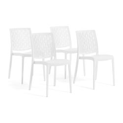 RATTATAN Set 4 Chaises en polypropylène avec fibre de verre empilables pour extérieur et jardin, bar et restaurant, cuisine design moderne - ASTRID_0