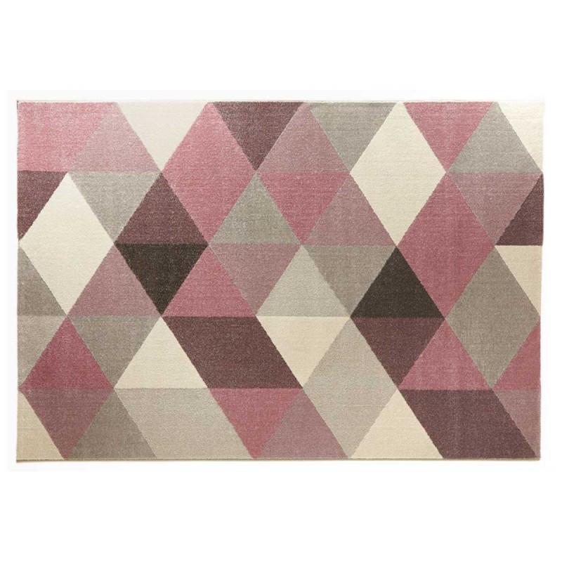 Tapis déco à motifs Tonik - 160x230 cm - Rose - Paris Prix - Hydrofuge, antistatique et antibactérien_0