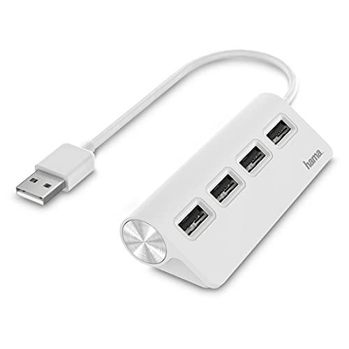 Hama 00200120 - Hub USB 2.0 avec 4 ports, 480 Mbit/s, Blanc_0