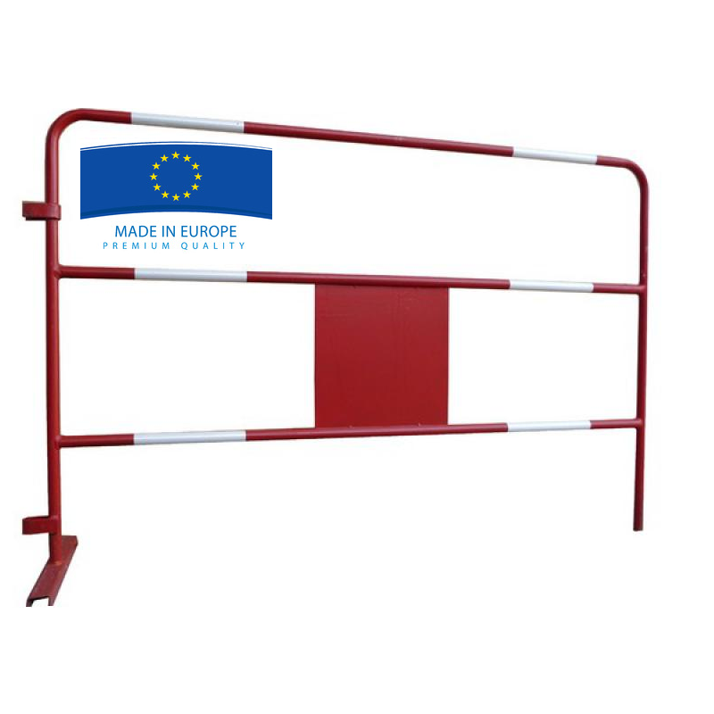 Barrière de chantier Rouge avec des bandes blanches, 1.5mx1m - Marque vbmateriel 6 Bar25c_0