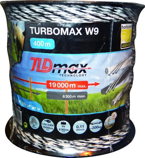 BOBINE 400M FIL TURBOMAX W9 BLC/GRIS 9 CONDUC